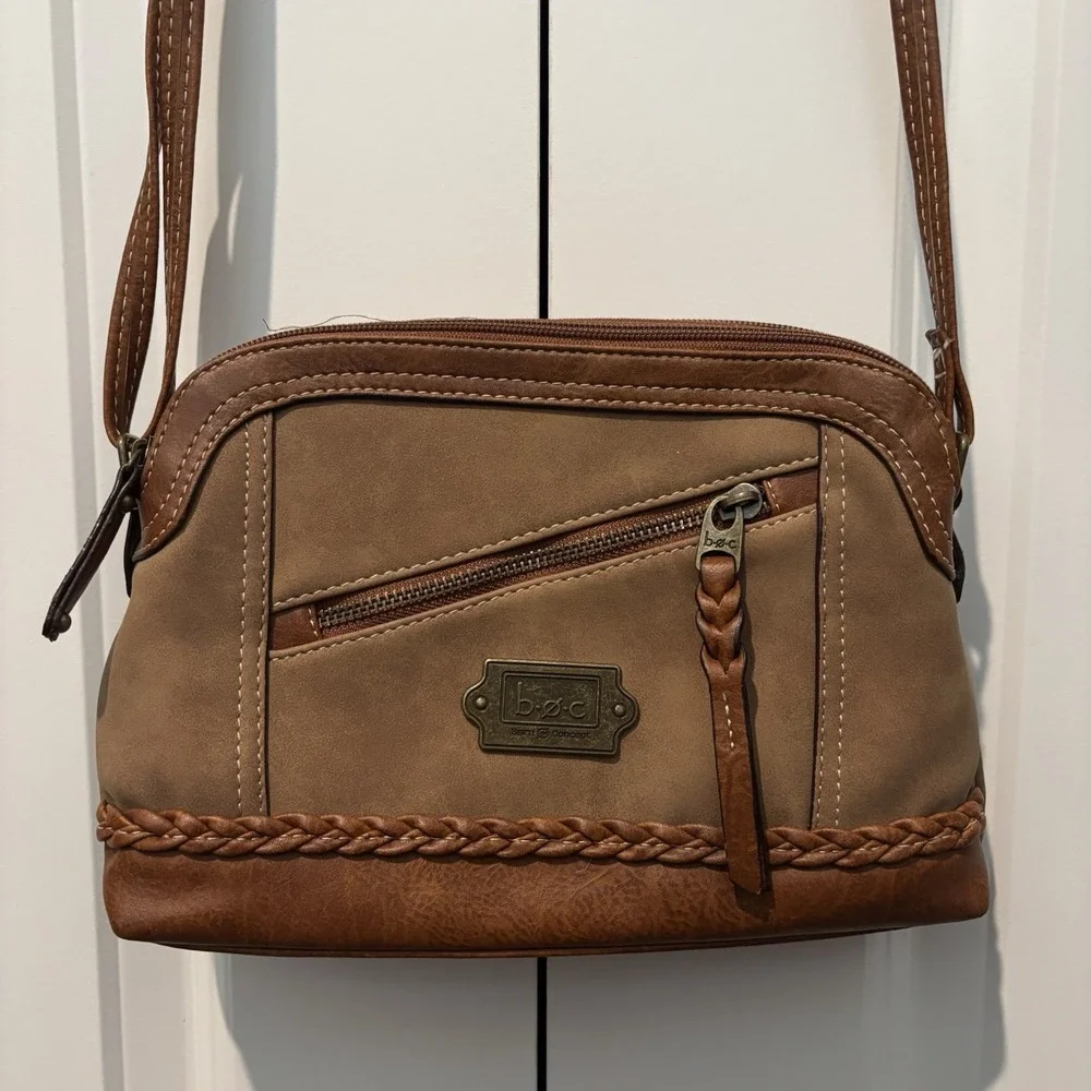 BOC Born Concept‎ Faux Leather Crossbody Bag Purse Tan Brown